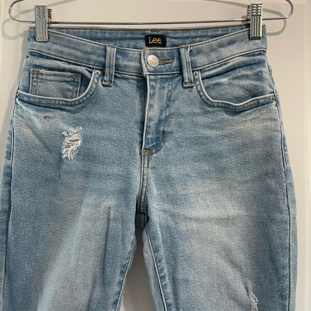 Lee Lightwash Ripped Skinny Jeans 26